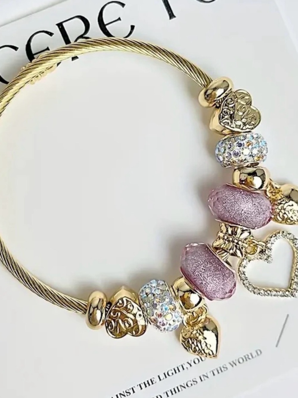 The Billionaire’s Heart Monaco Rose Charm Loaded Bracelet New